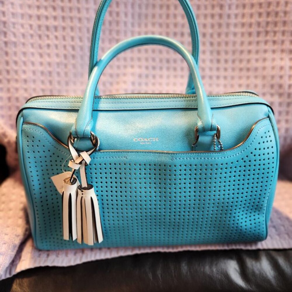 Turquoise Coach Leather Handbag NWT